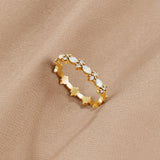 Luxe Crystal Gold Ring