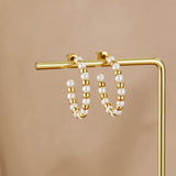 Maia Pearl & Gold Bead  Earrings