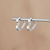 Mary Heart Silver Hoop Earrings