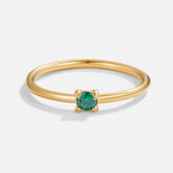 May Birthstone 18K Gold Ring