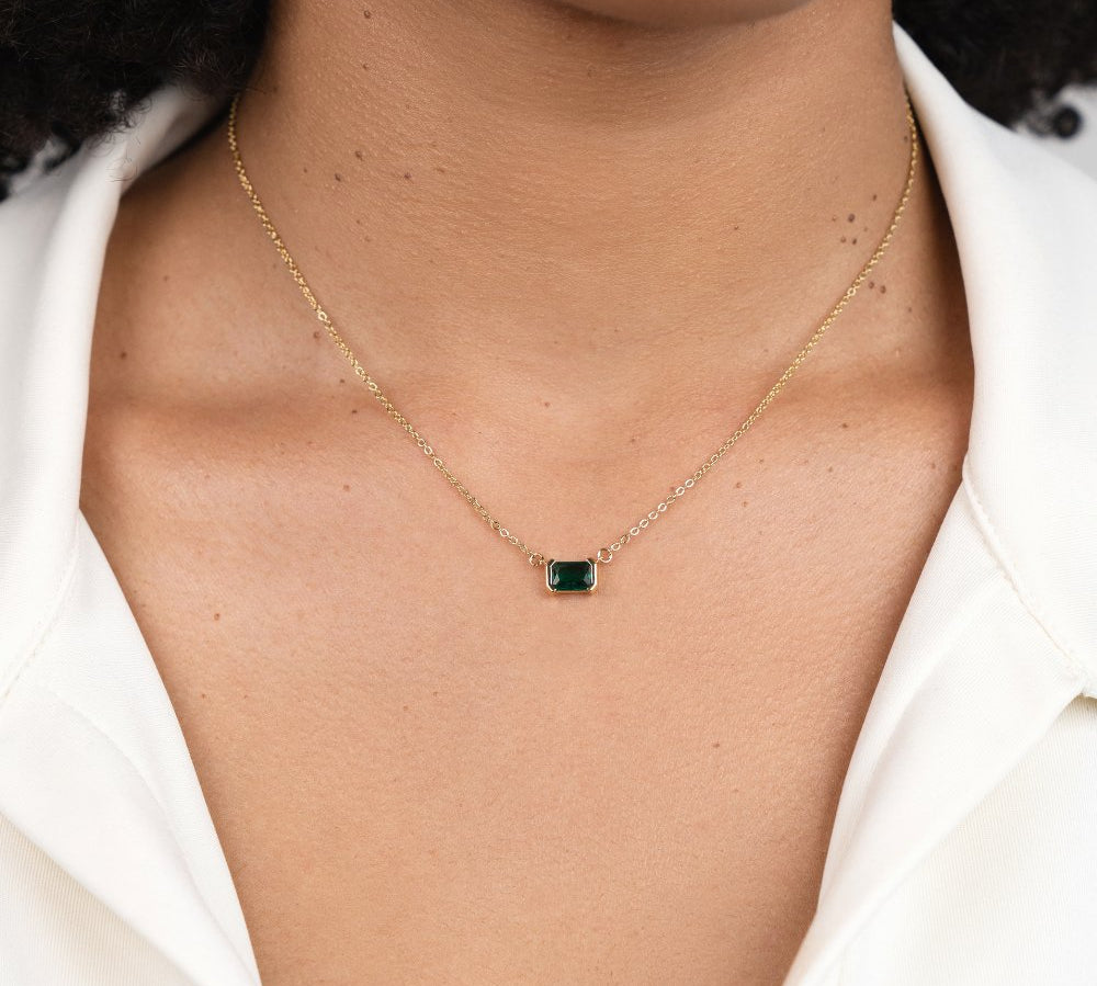 Monica Green Emerald Necklace