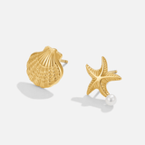 Naia Shell & Starfish Gold Earrings