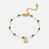 Nerissa Gold Shell & Green Bead Bracelet