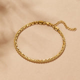 Nora Layered Box Chain Anklet