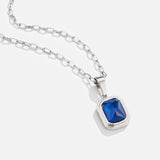 Ocean Blue Pendant Silver Necklace