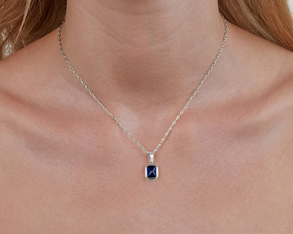 Ocean Blue Pendant Silver Necklace