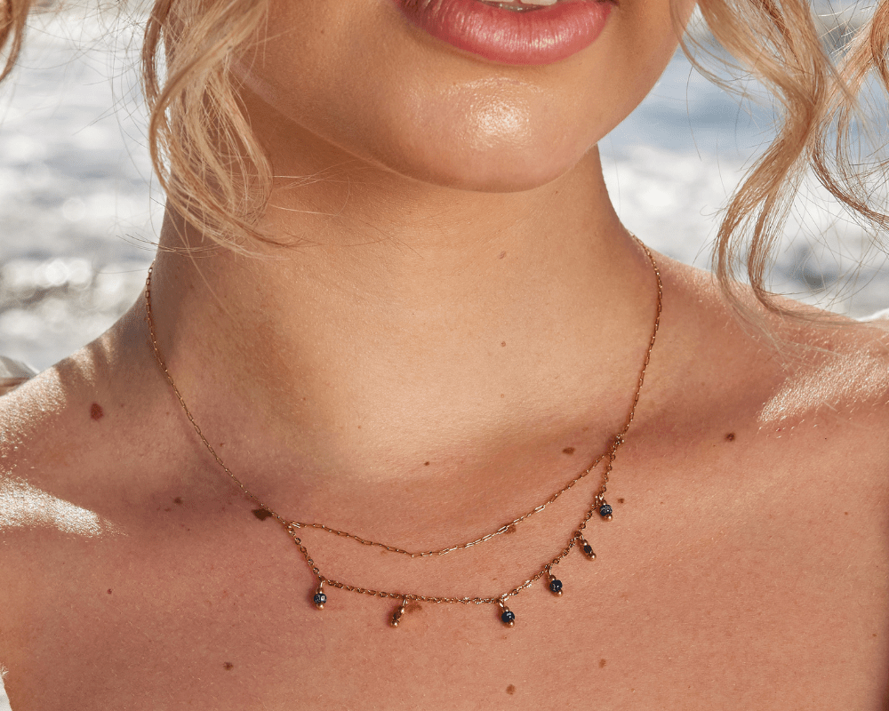 Olivia Blue Droplet Necklace