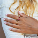 Pink Crystal Cuff Ring