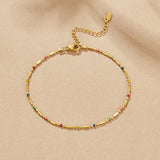 Rainbow Bead Anklet