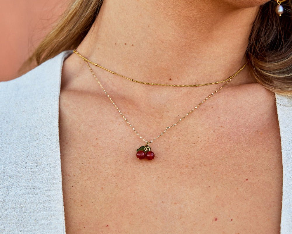 Red Cherry Pendant Necklace