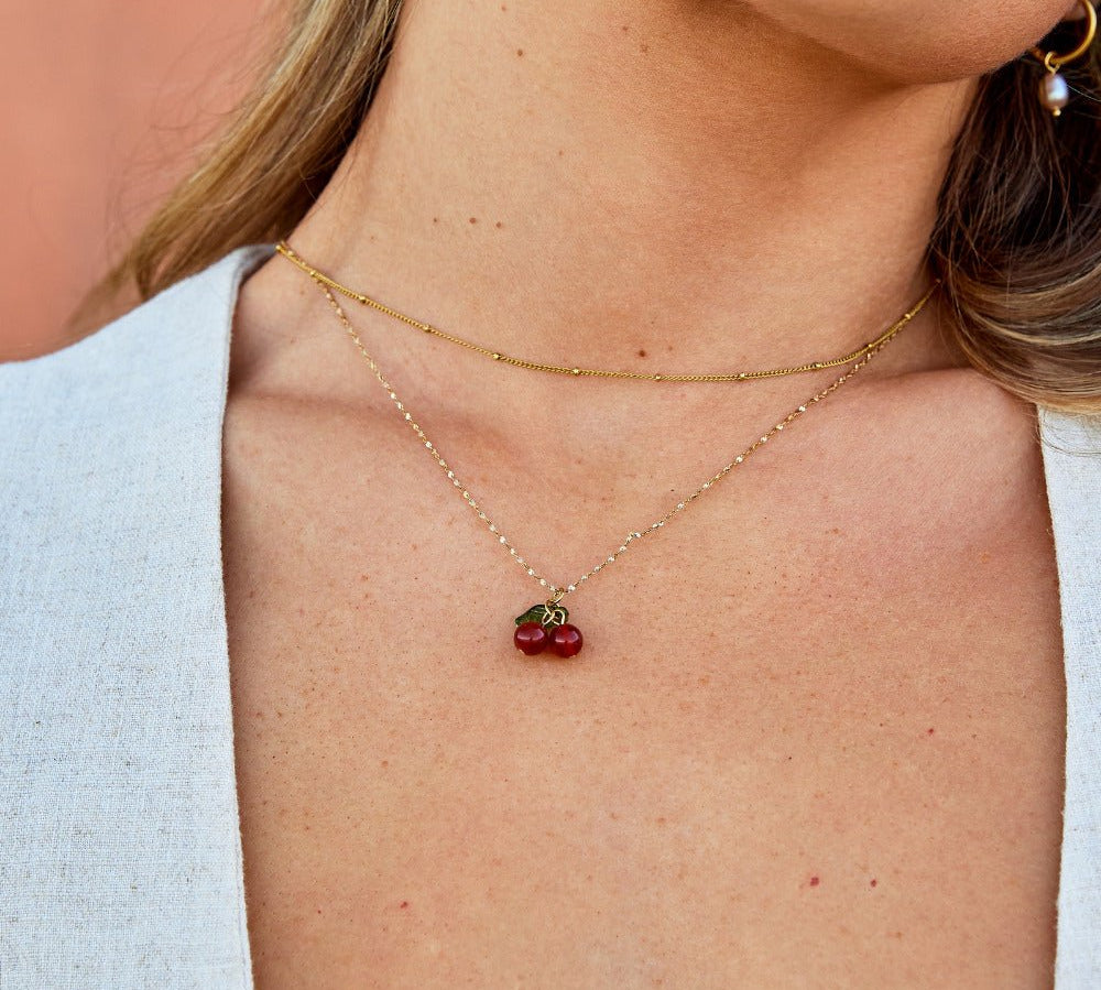Red Cherry Pendant Necklace