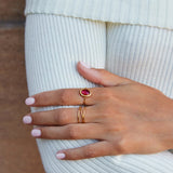 Ruby Crystal Gold Ring