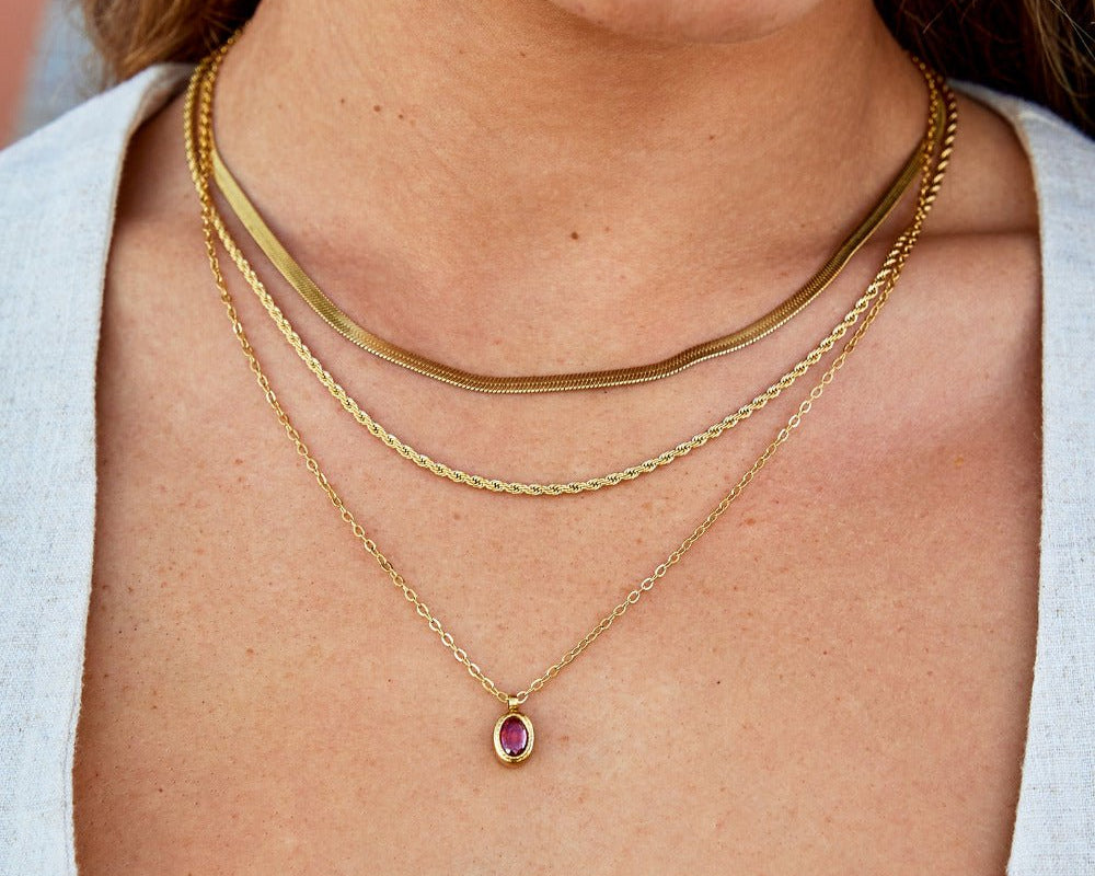 Ruby Red Crystal Necklace