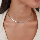 Sarya Snake Chain Silver Necklace