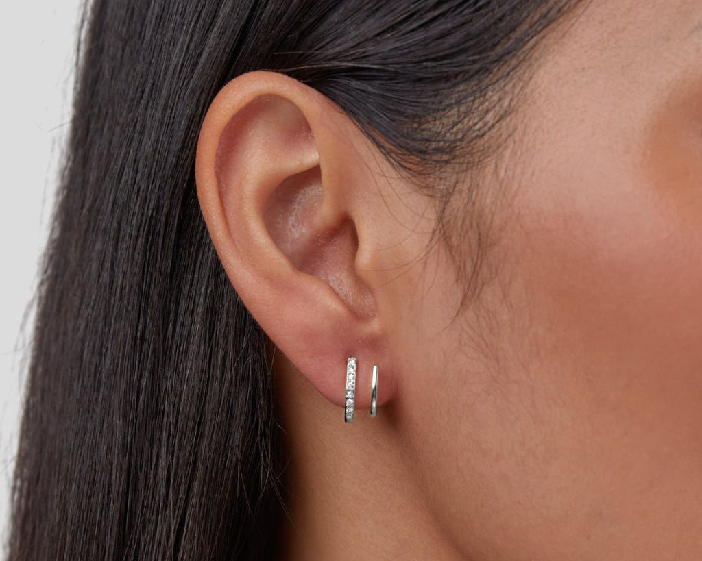 Silver & Crystal Claw Earrings