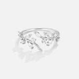 Silver Crystal Vine Ring