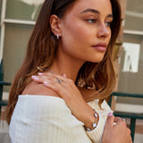 Silver Eula Pearl Hoop Earrings