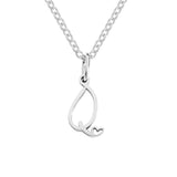 Silver Letter Heart Necklace
