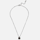 Silver Lucia Black Pendant Necklace