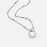 Silver Lucia White Shell Pendant Necklace