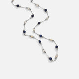 Silver Lulu Midnight Beaded Stone Necklace