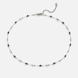 Silver Lulu Midnight Beaded Stone Necklace