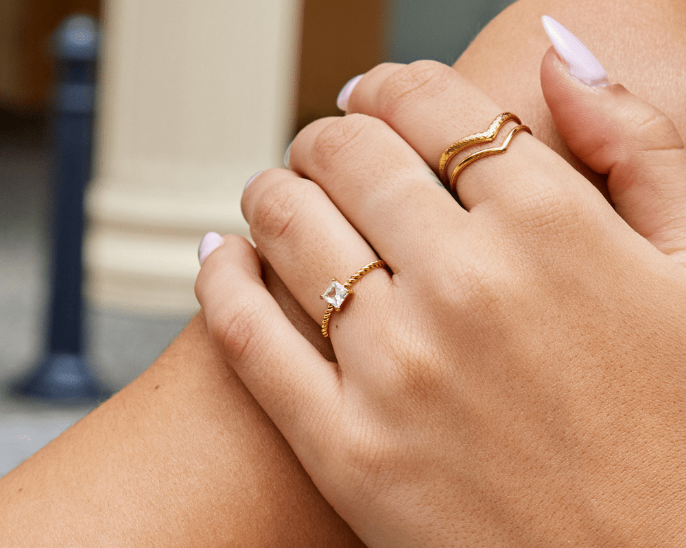 Sofia Crystal Twisted Ring