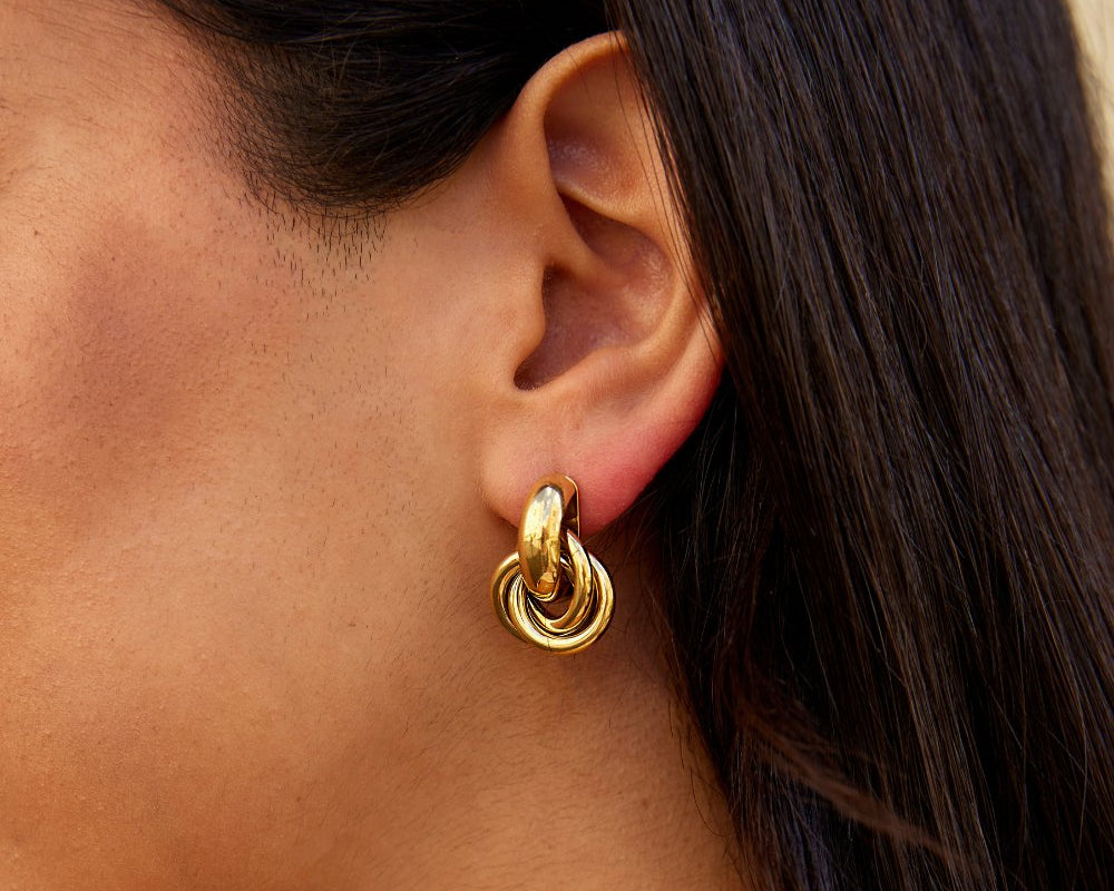 Sofia Twisted Gold Hoop Earrings
