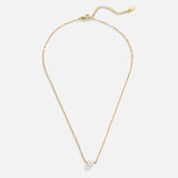 Solitaire Gold Pearl Necklace