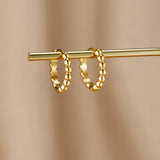 Soraya Gold Bead Hoop Earrings