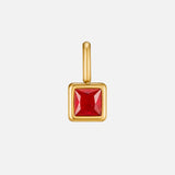 Square Pendant Birthstone Necklace