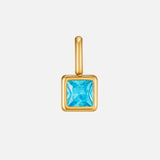 Square Pendant Birthstone Necklace