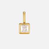 Square Pendant Birthstone Necklace