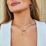 Tara Gold Square Droplet Necklace