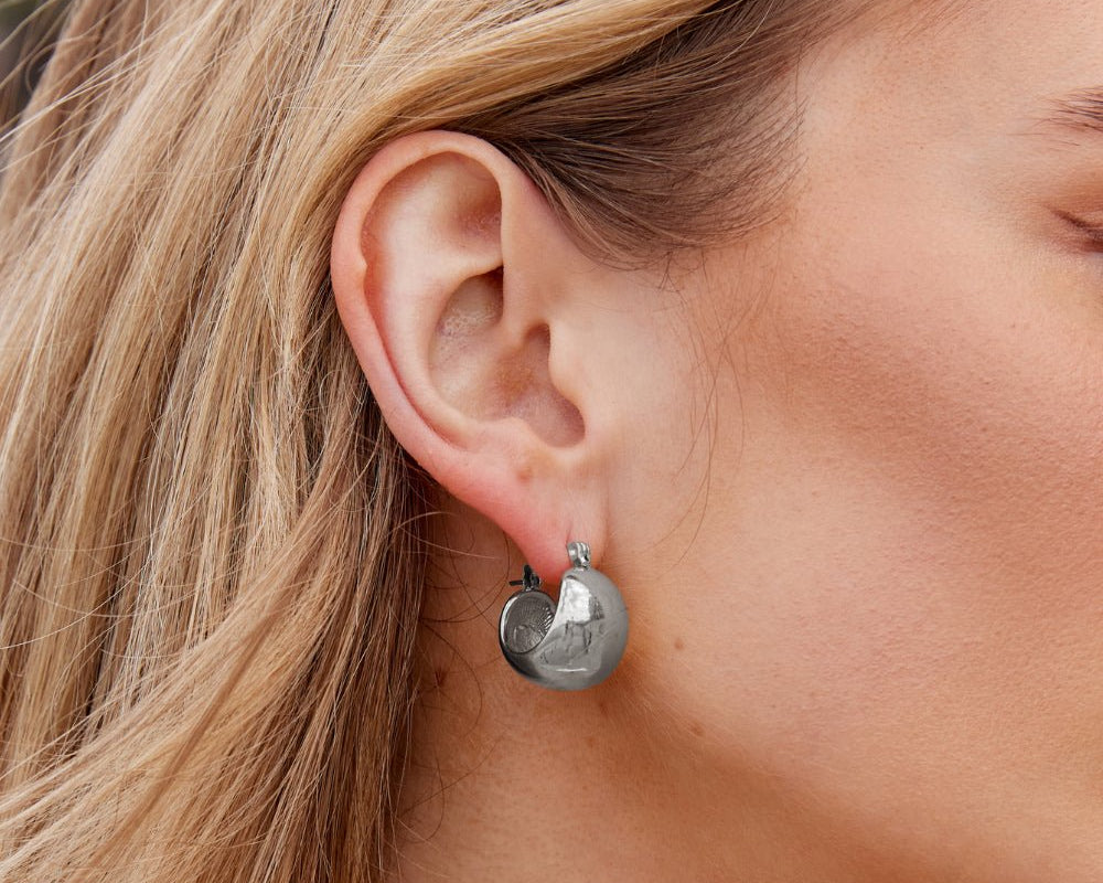 Tara Silver Chunky Hoop Earrings