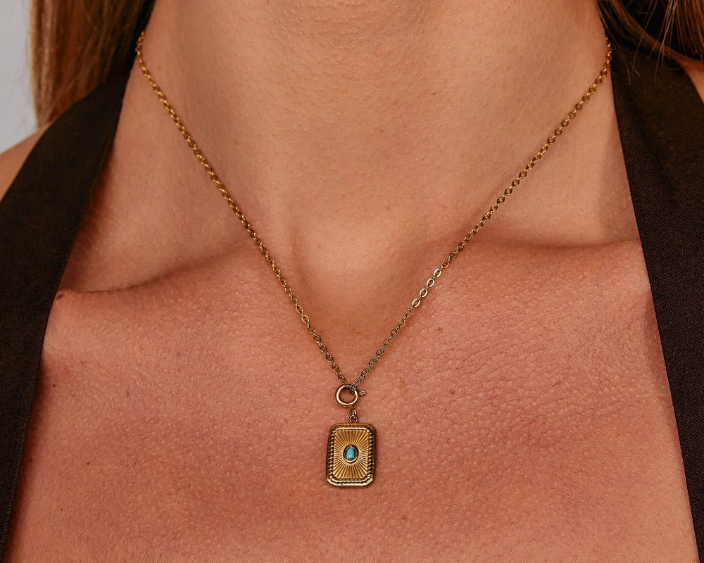 Turquoise Sunburst Charm