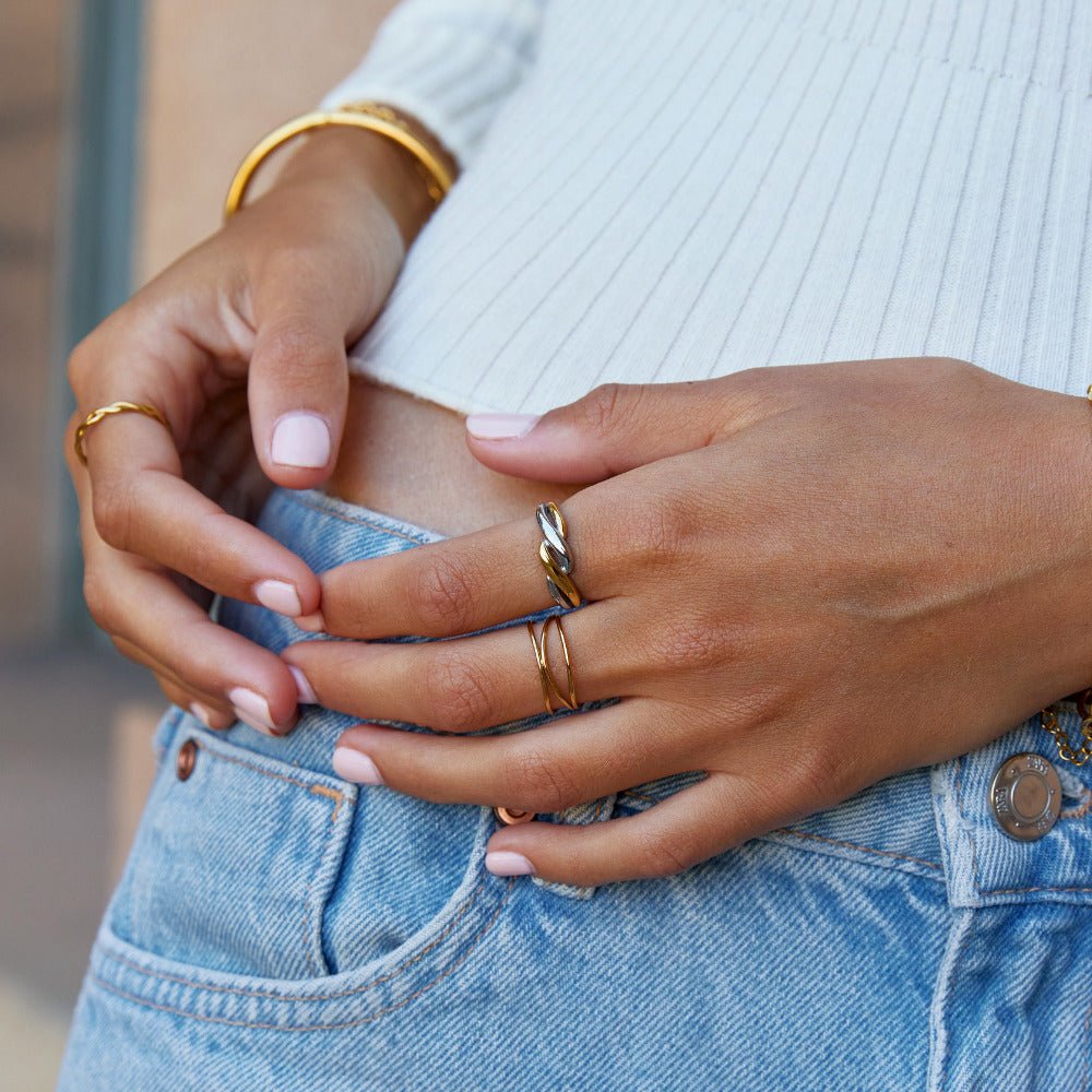 Twisted Ella Two-Toned Ring