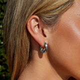 Twisted Sarah Silver Hoop Earrings