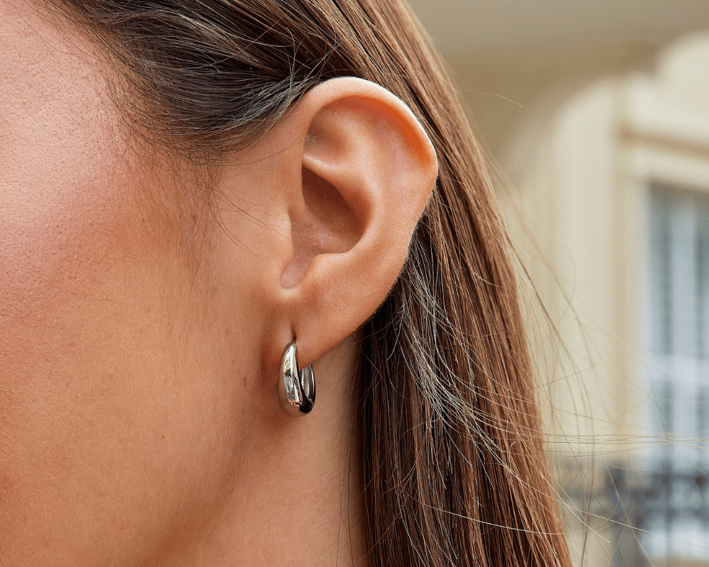 Valentina Silver Hoop Earrings