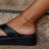 Vera Gold & Crystal Layered Anklet