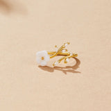 White Blossom Flower Ring