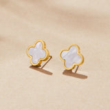 White Clover Stud Earrings