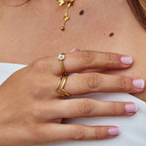 White Petal Shell Ring