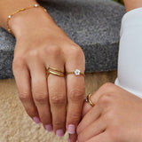 White Petal Shell Ring