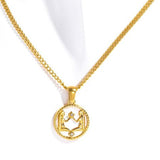 White Shell Zodiac Coin Necklace