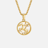 White Shell Zodiac Coin Necklace