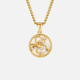 White Shell Zodiac Coin Necklace