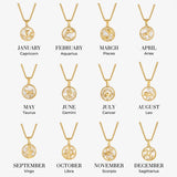 White Shell Zodiac Coin Necklace