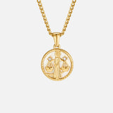 White Shell Zodiac Coin Necklace