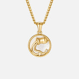 White Shell Zodiac Coin Necklace